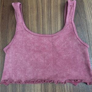 Ribbed maroon/purple Crop Top